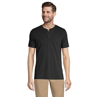 Men's Lands' End Short Sleeve Supima Jersey Henley Top