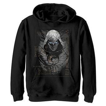 Boys 8-20 Marvel Moon Knight Ancient Glyphs Headshot Graphic Hoodie