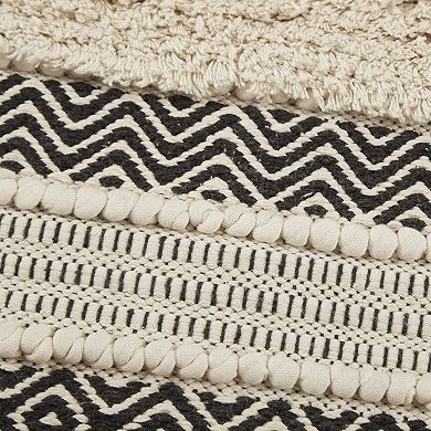 INK+IVY Asher Global Inspired Boho Handwoven Texture Stripe Bath Rug