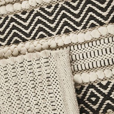 INK+IVY Asher Global Inspired Boho Handwoven Texture Stripe Bath Rug