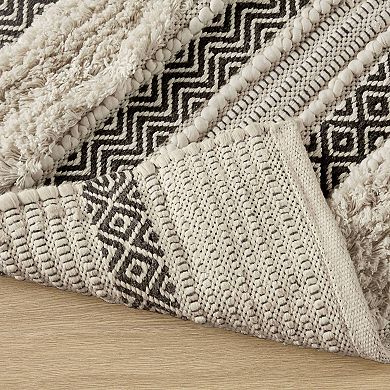 INK+IVY Asher Global Inspired Boho Handwoven Texture Stripe Bath Rug