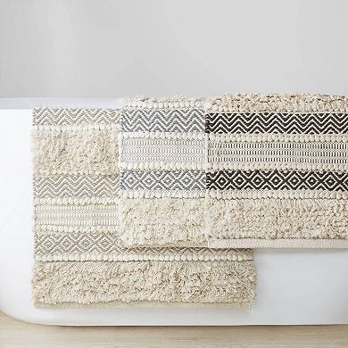 INK+IVY Asher Global Inspired Boho Handwoven Texture Stripe Bath Rug