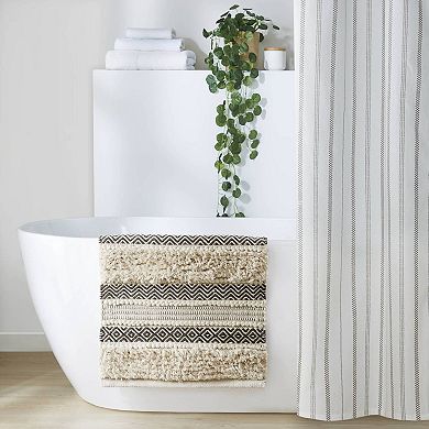 INK+IVY Asher Global Inspired Boho Handwoven Texture Stripe Bath Rug