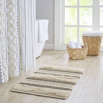 INK+IVY Asher Global Inspired Boho Handwoven Texture Stripe Bath Rug