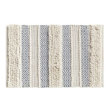 INK+IVY Asher Global Inspired Boho Handwoven Texture Stripe Bath Rug