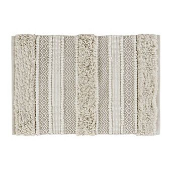 INK+IVY Asher Global Inspired Boho Handwoven Texture Stripe Bath Rug