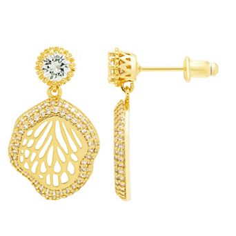 A&M Gold-Tone Beach Seashell Earrings