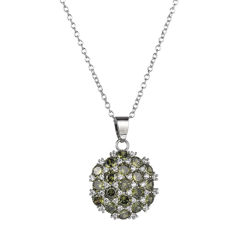 A&M Silver-Tone Olive Flower Cluster Pendant Necklace, Womens, Size: 18