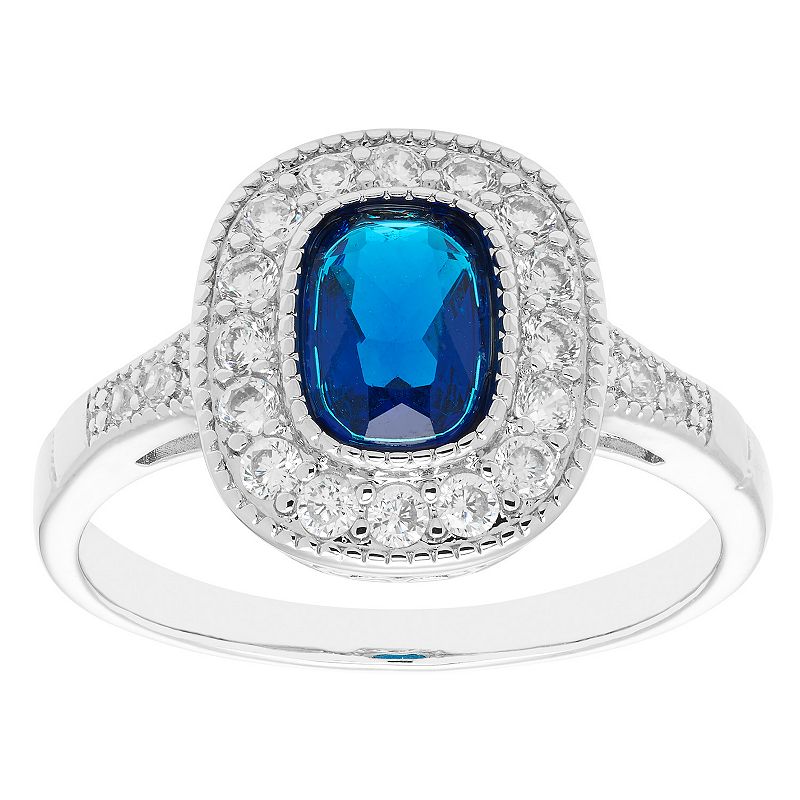 37544233 A&M Silver Tone Sapphire Accent Ring, Womens, Size sku 37544233