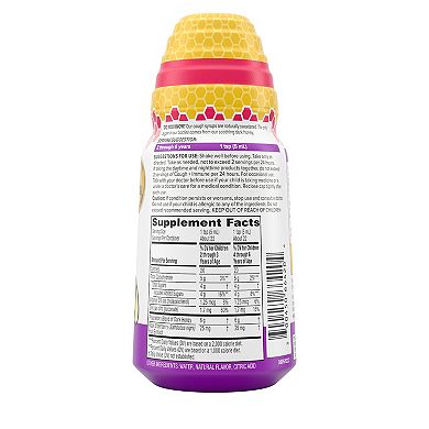 Zarbee's Children's Cough + Immune Syrup Daytime with Honey, Vitamin D & Zinc, Mixed Berry, 4-oz.