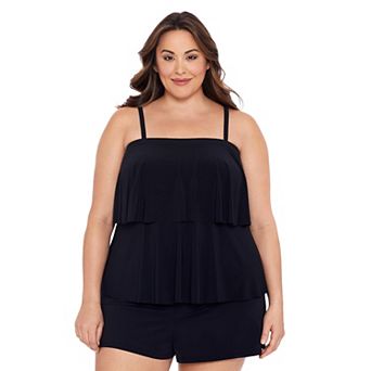 Plus Size Bal Harbour Double Tiered Tankini Top