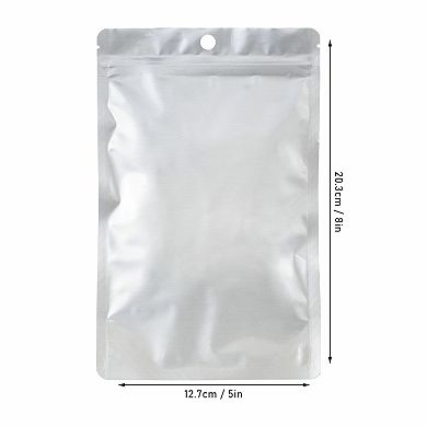 Stand Up Pouches, Resealable Food Storage Bags, Zipper Closure, Multiple sizes with Hang Hole, 100 pcs, 5 x 8