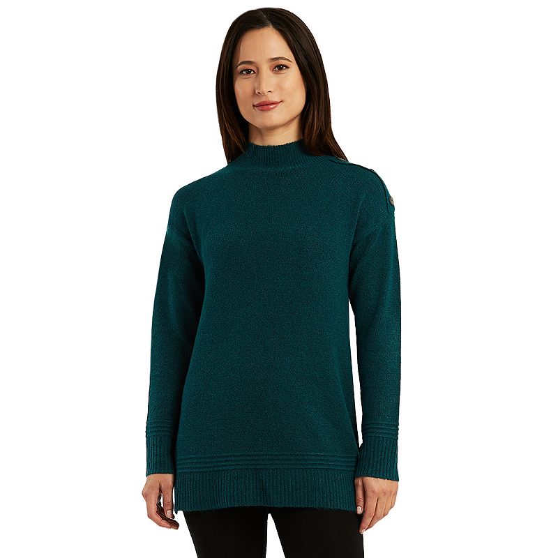 46688163 Womens AB Studio Mockneck Drop Shoulder Sweater, S sku 46688163