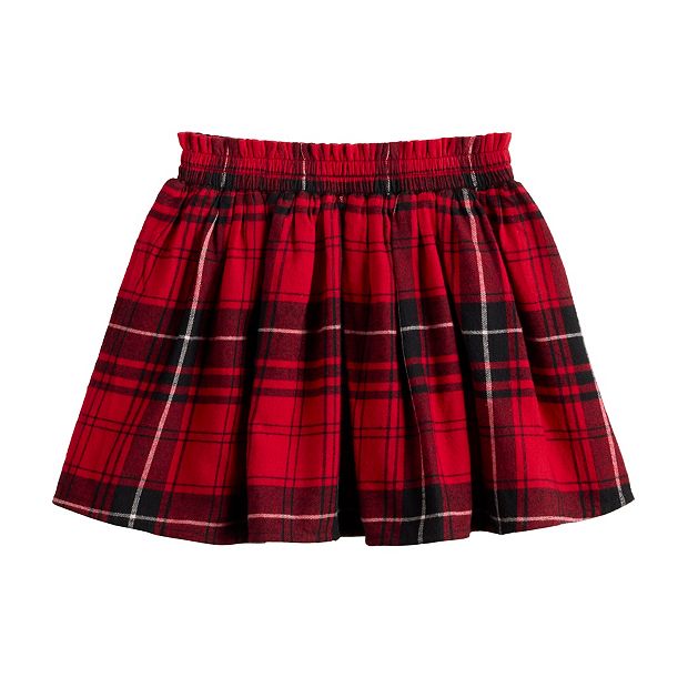 Tartan Red Pleated Skirt 30 Toddler Girl Jumping Beans
