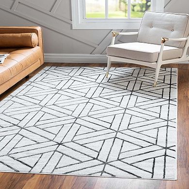 Unique Loom Motif Matrix Trellis Rug