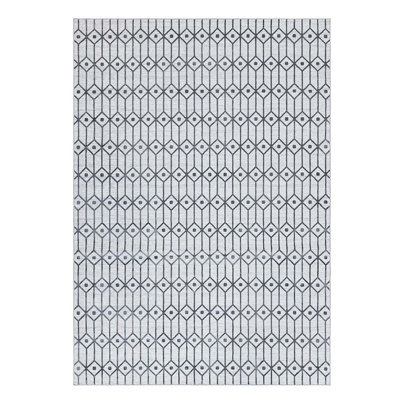 Unique Loom Diamonds Matrix Trellis Rug, White, 7Ft Sq