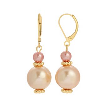 1928 Pink Pearl Earrings
