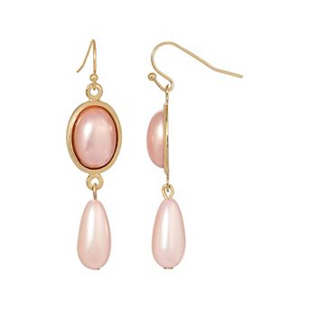 1928 Pink Pearl Drop Earrings
