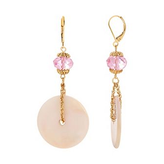 1928 Gold Tone Purple Drop Earrings