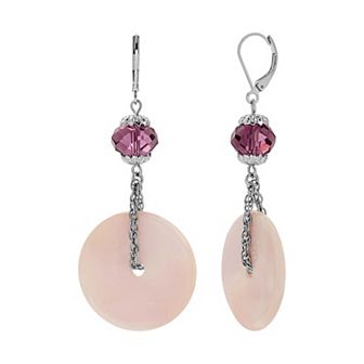1928 Gold Tone Purple Drop Earrings