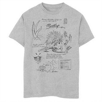 Boys 8-20 Fantastic Beast - Grindelwald Murtlap Study Notebook Sketch Tee