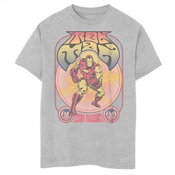 Boys 8-20 Marvel Comics Retro Iron Man Stark Industries Graphic Tee
