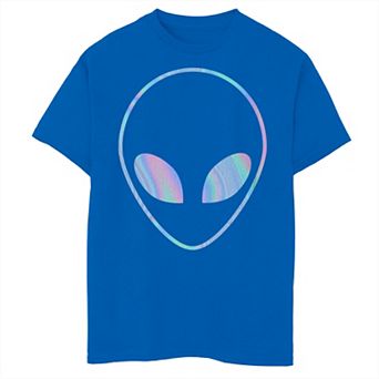 Boys 8-20 Alien Holographic Big Face Graphic Tee
