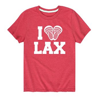 Boys 8-20 I Heart Lax Lacrosse Graphic Tee