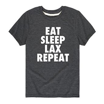 Boys 8-20 Eat Sleep Lax Repeat Lacrosse Graphic Tee