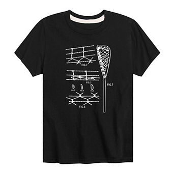 Boys 8-20 Lacrosse Stick Diagram Graphic Tee