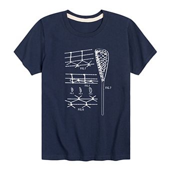 Boys 8-20 Lacrosse Stick Diagram Graphic Tee