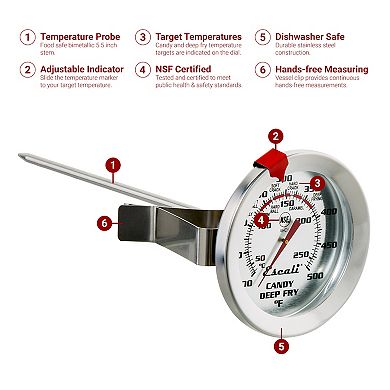 Escali Candy Deep Fry Dial 5.5-in. Probe Thermometer