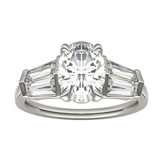 Charles & Colvard 14k Gold 3 1/4 Carat T.W. Lab-Created Oval Engagement Ring