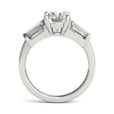 Charles & Colvard 14k White Gold 3 1/2 Carat T.W. Elongated Cushion Engagement Ring