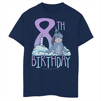 Boys 8-20 Winnie The Pooh 8th Birthday With Eeyore In Party Hat Graphic Tee