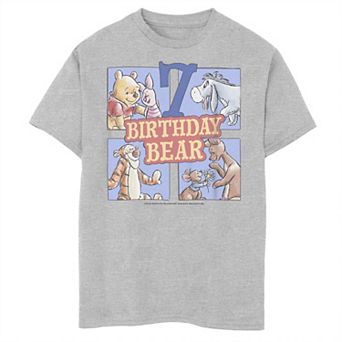 Boys 8-20 Winnie The Pooh Seventh Birthday With Pooh Bear And Friends Tee