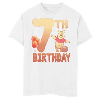 Boys 8-20 Winnie The Pooh 7th Birthday With Pooh Bear Tee