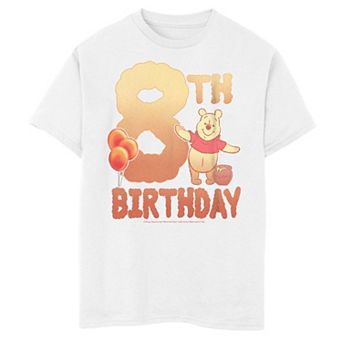 Disney's Winnie The Pooh 8th Birthday With Pooh Bear Boys 8-20 Graphic Tee