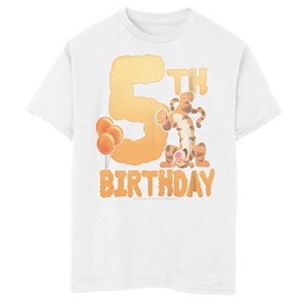 Boys 8-20 Winnie The Pooh 5th Birthday With Tigger Tee