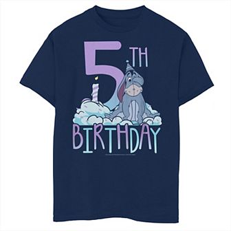 Boys 8-20 Winnie The Pooh 5th Birthday With Eeyore In Party Hat Tee