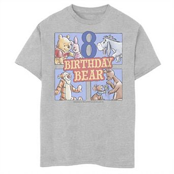 Boys 8-20 Winnie The Pooh Eight Birthday With Pooh Bear And Friends Tee