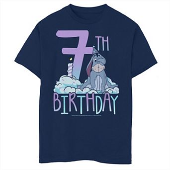 Boys 8-20 Winnie The Pooh 7th Birthday With Eeyore With A Party Hat Graphic Tee