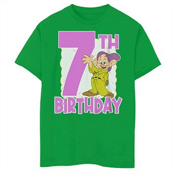 Boys 8-20 Disney Princesses Snow White And The Seven Dwarfs 7th Birthday With Dopey Graphic Tee
