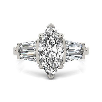 Charles & Colvard 14k White Gold 3 1/3 Carat T.W. Marquise Lab-Created Moissanite Engagement Ring