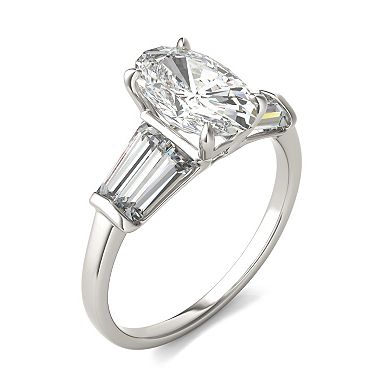 Charles & Colvard 14k White Gold 3 1/2 Carat T.W. Lab-Created Moissanite Elongated Oval Engagement Ring