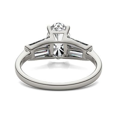 Charles & Colvard 14k White Gold 3 1/2 Carat T.W. Lab-Created Moissanite Elongated Oval Engagement Ring