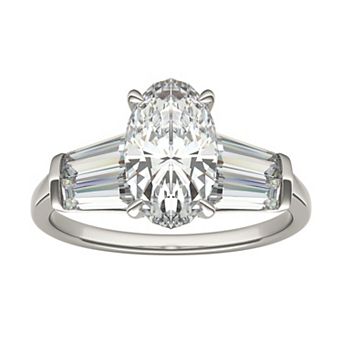 Charles & Colvard 14k Gold 3 1/2 Carat T.W. Lab-Created Moissanite Elongated Oval Engagement Ring