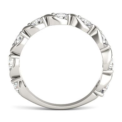 Charles & Colvard 14k Gold 9/10 Carat T.W. Lab-Created Moissanite Twisted Band
