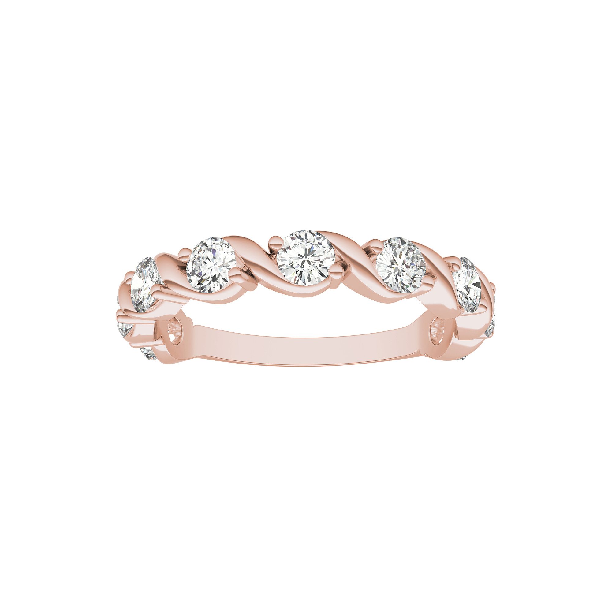 Charles & Colvard 14k Gold 9/10 Carat T.W. Lab-Created Moissanite Twisted B