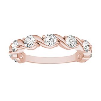 Charles & Colvard 14k Gold 9/10 Carat T.W. Lab-Created Moissanite Twisted Band